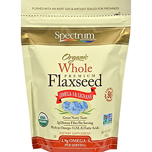 Spectrum Essential Flaxseed Organic Whole, 15 Ounce (2 Pack) #TOP1