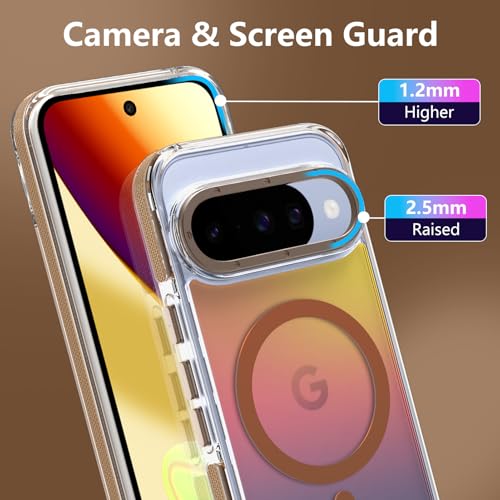 Image of Magnetic Case for Google Pixel 10 /10 Pro [Compatible with Magsafe] [Cute Fashion Fluorescent Design] Shockproof Slim Translucent Matte Case for Pixel 10 /10 Pro 6.3 inch, Desert