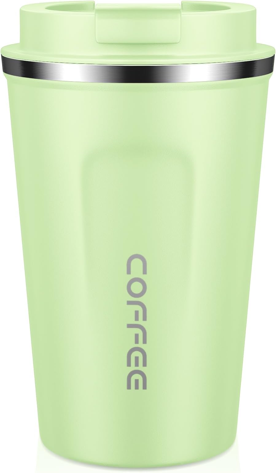 MOMSIVCoffee Cup, 380ml Vacuum Reusable Leakproof Double Wall Coffee Cup, Insulation Stainless Steel Eco-Friendly Travel Office Mug for Hot Coffee Tea and Cold Drinks, Mintgreen