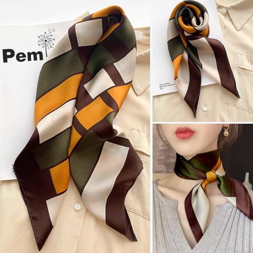 Fashion Hair Scarf for Women Soft Silk Feeling Head Scarves Head Wrap Square Bandanas 27.5× 27.5 inches2