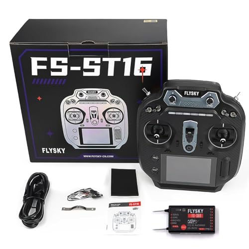 HTLNUZD New Flysky FS-ST16 16CH 2.4GHz Digital Transmitter Protocol & FS-SR8 Receiver - RC Helicopter, Plane, Multicopter, Car, Boat