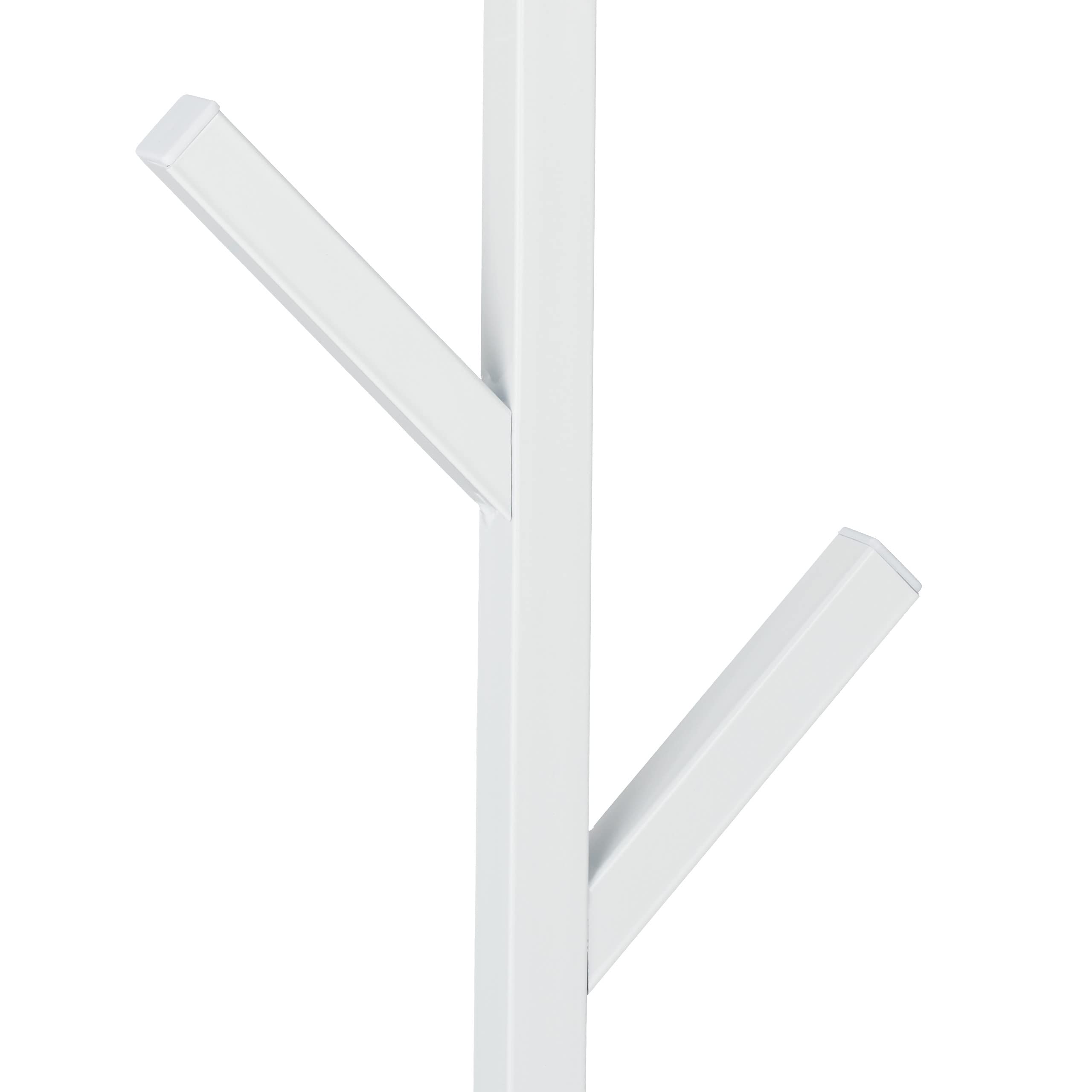 Relaxdays Appendiabiti a Albero, HLP: 100,5x19,5x7 cm, 8 Ganci, Attaccapanni da Parete, Appendi Abiti e Giacche, Bianco