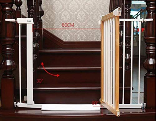 Extension de porte rétractable en bois blanc avec barrière de sécurité réglable