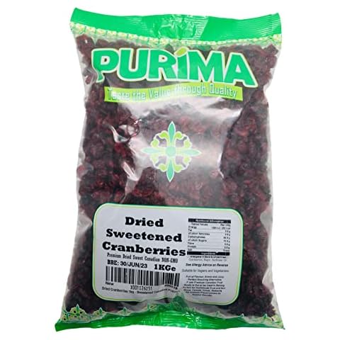 Dried Cranberries 1kg - Sweetened Vegan Snack Cover