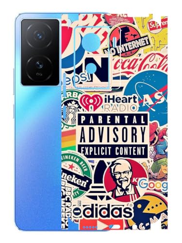 Image of AtOdds - VIVO IQOO Z7 (5G) Mobile Back Skin Sticker - Lamination - Rear Screen Guard Protector Film Wrap (Coverage - Back+Camera+Sides) (Design - Explicit Graffiti)
