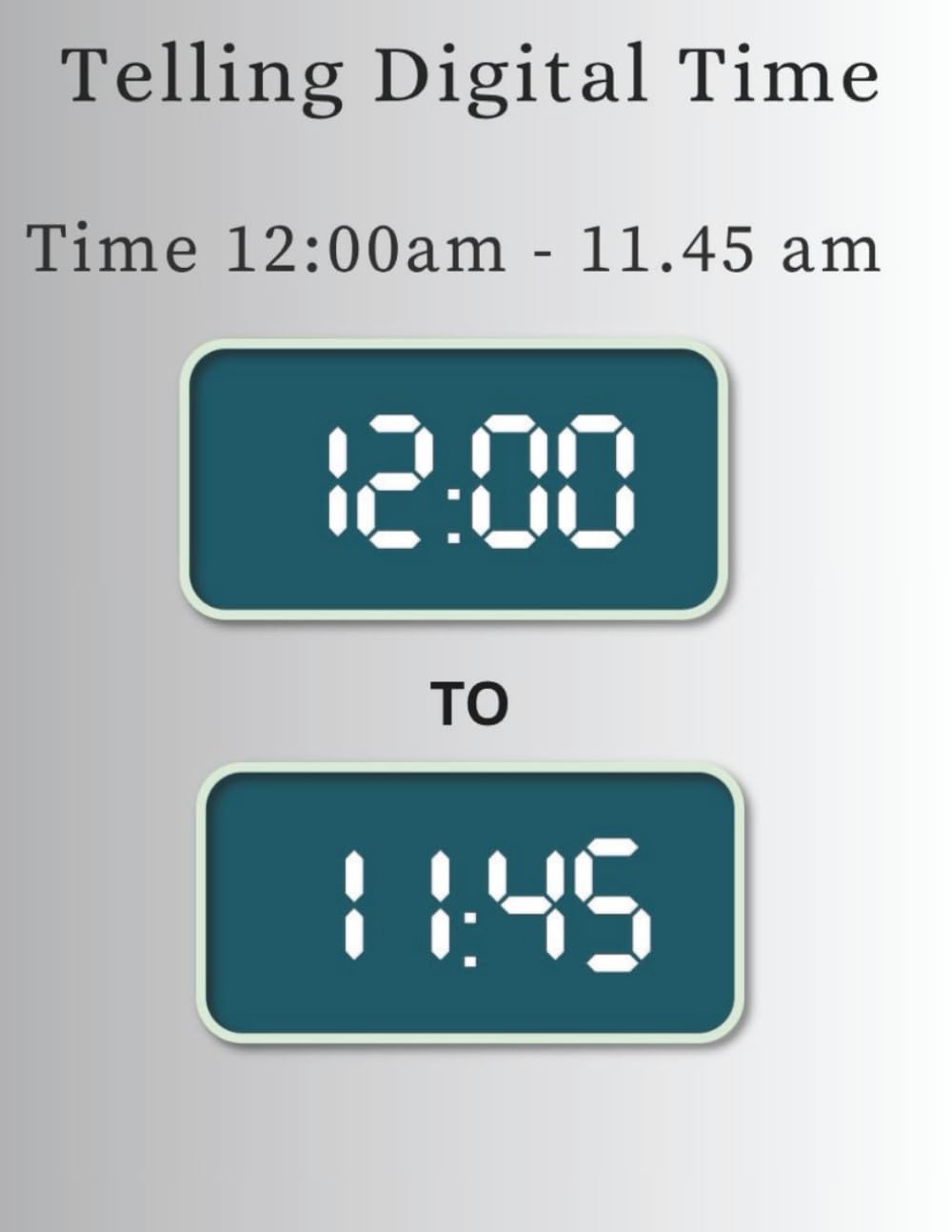 Telling Digital Time (12:00 am – 11:45 am) (The Autism Learning Series)