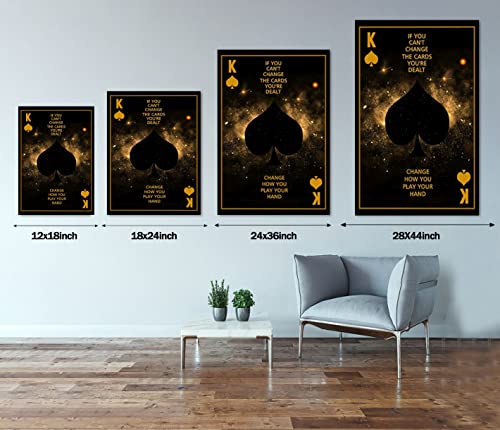 Modern Wall Painting Art Decor King Card Poker Creative Painting Quotes Art Prints Canvas Wall Art Poster Wall Painting Motivational Artwork Decor Home Living Room Office Gift - 28''Wx44''H #TOP4