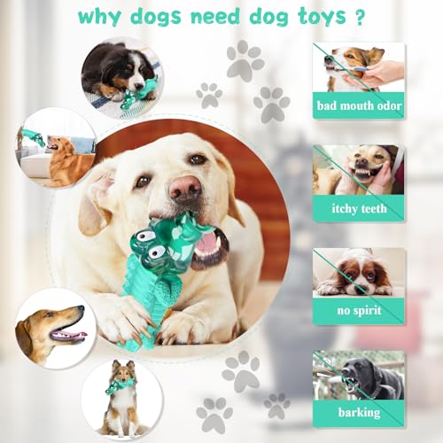 Image of Fuufome Dog Chew Toys, Indestructible for Aggressive Medium & Large Dogs | Teeth Cleaning, Long Lasting Fun, Keep Them Busy, Nylon and Rubbrer Material, Double chewing Pleasure