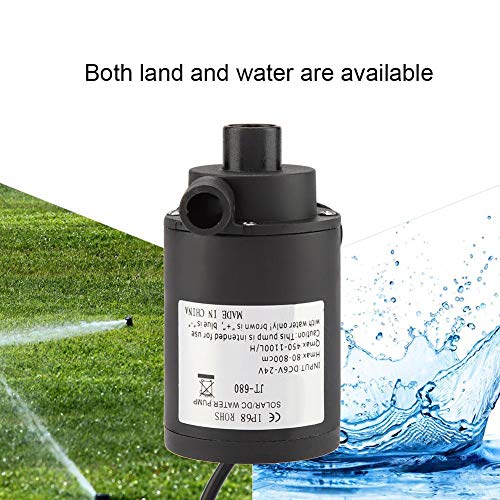 Taidda Submersible Water Pump, Solar Water Pump DC 6-24V 450L/H-1200L/H DC 6-24V Brushless Aquarium Fountain Pond Pump for Pond Fish Tank Solar Pool Water Circulation System - Image 2