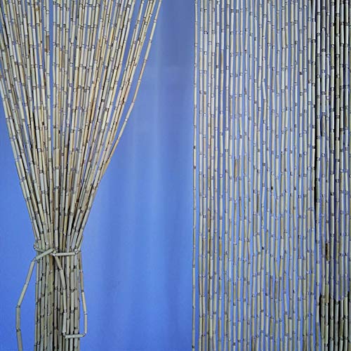 Rideau de perles en bois beige rustique 29 brins pour separation de piece