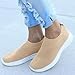 Wabkderpu Running Tennis Shoes for Women Men Lightweight Breathable Slip On Sneakers Gym Sports Workout Athletic Sneakers Fashion Anti-Slip Walking Shoes Khaki