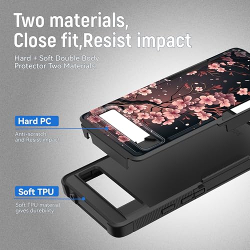 Vobber for Pixel 8a Case,Heavy Duty Dual Layer Hybrid Hard PC Soft Rubber Shockproof Protective Rugged Bumper Case for Google Pixel 8a 6.1 Inch 2024,Cherry Blossom Tree - image 2
