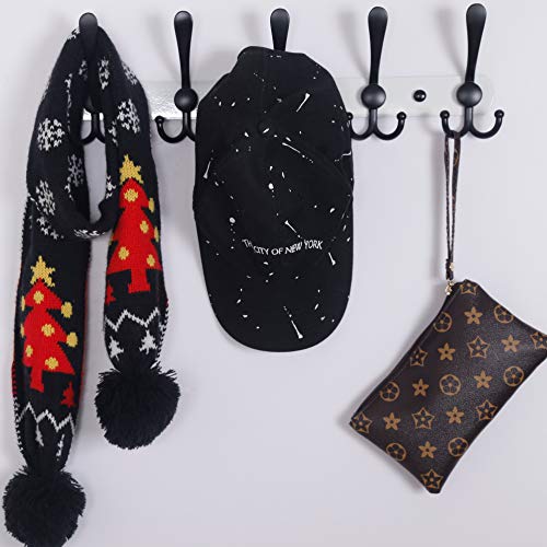 image for Dseap Wall Mounted Coat Rack - 5 Tri Hooks, Heavy Duty, Stainless Stee