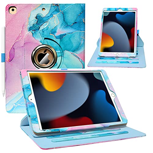 ZoneFoker Case for iPad 9th/8th/7th Generation, iPad 10.2 inch Case 2021/2020/2019, 360 Degree Rotating Stand