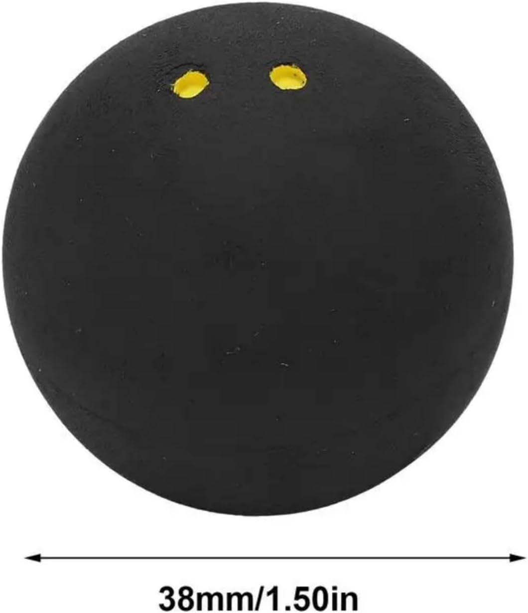 Single Squash Ball for Fast Replacement, Double Yellow Dot 38mm