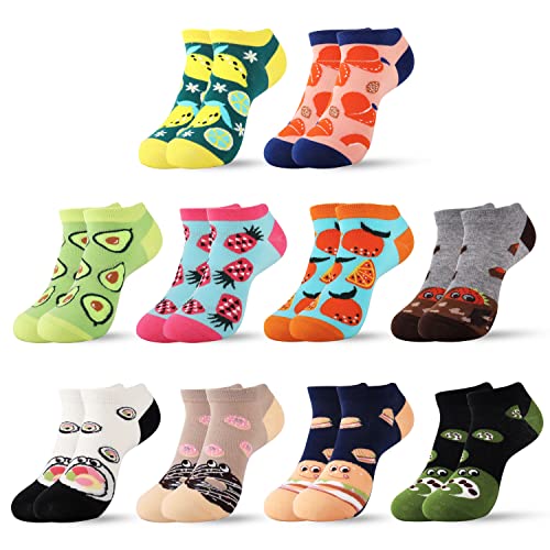 Jeasona Chaussettes drôles Femme Coton Chaussettes Colorées Femmes Baskets Chaussettes Femme Multicolore Chaussettes Courtes Chaussettes Femme Casual Fantaisie Amusant Cover