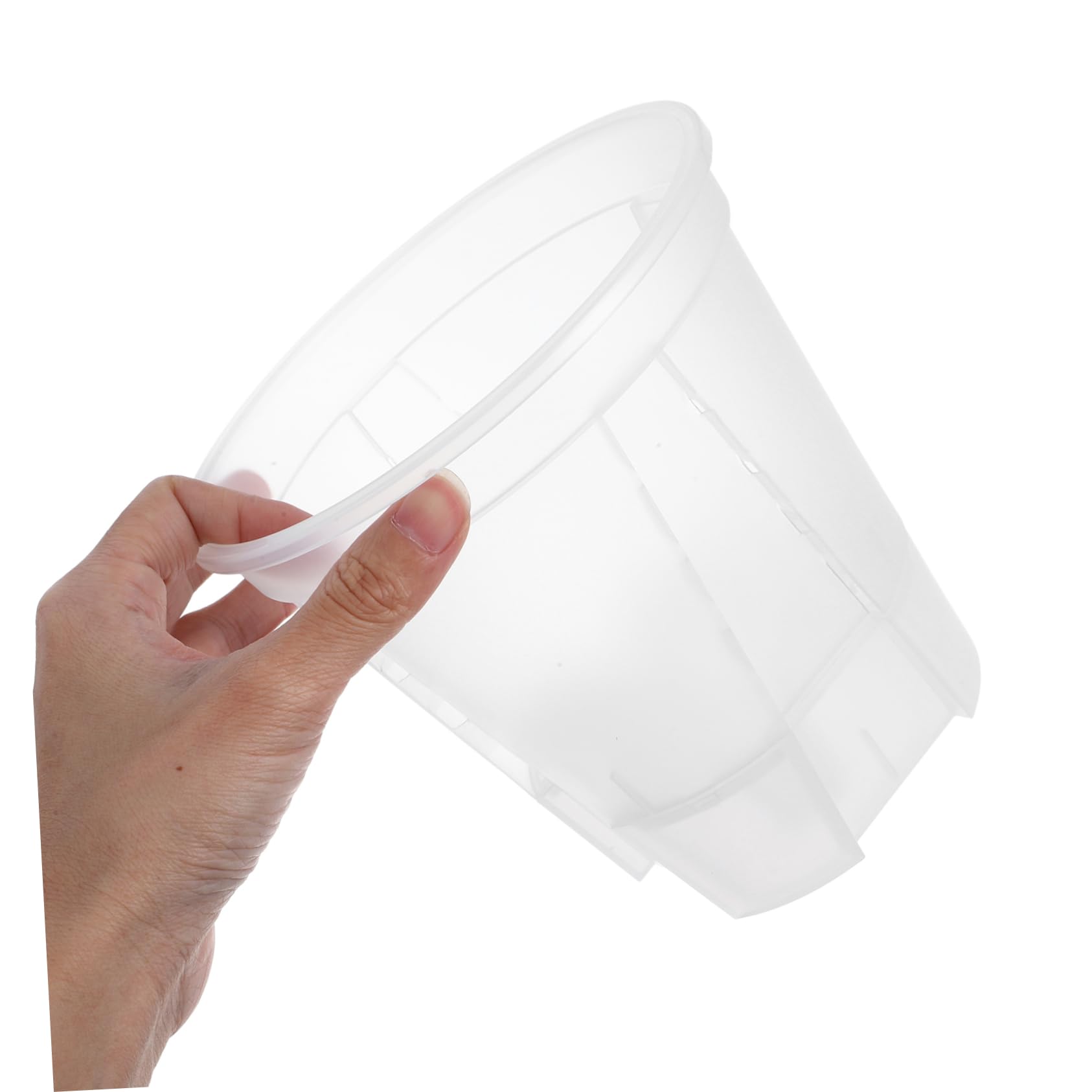 Happyyami 6 Pièces Bassin de Montagne Vert Transparent Pot de Fleurs en Plastique Transparent Pot de Fleurs Auto-drainant Pots Auto-drainants pour Plantes d'intérieur Pot d'orchidée PP