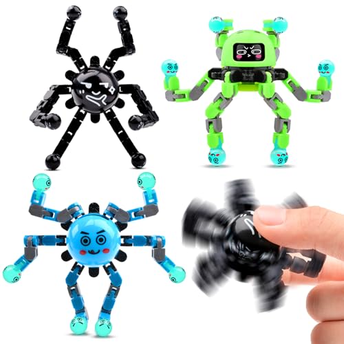 Image of ASIOWELY Transformable Fidget Spinner Toys for Kids and Adults,3 PCS Finger Sensory Toy for Boys Girls Autism ADHD Relief,Gifts for Chrismas Birthdays Party Favors for Teens Travel Stocking Stuffers