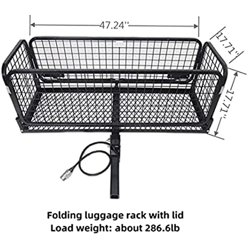 Mobility Scooter Carrier Cargo Hitch Mount Folding Cargo Rack Rear Hitch Tray Luggage Basket 400 Lb Capacity For Car Suv Pickup 47.24×17.71×17.71In Black #TOP1