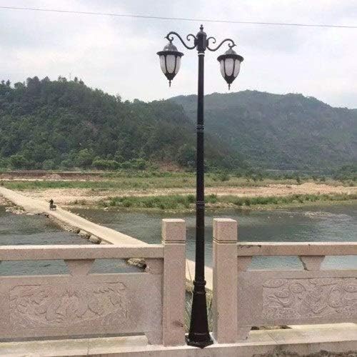 TONZN Street Light Garden Post Lamp Mediterraan Waterdicht IP55 2-Lights Wall Column Pillar Lights E27 voor Deck Garden Yard Lawn (Size : 2.2m) (2.5m B) photo 2