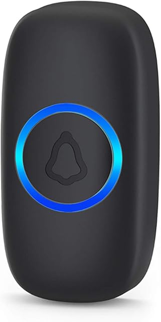 Wireless Doorbell Transmitter, DoorBell Push Button Replacement or Additional for SECRUI Doorbell Receiver - Frequency 433M Transmitter Include Battery - Black