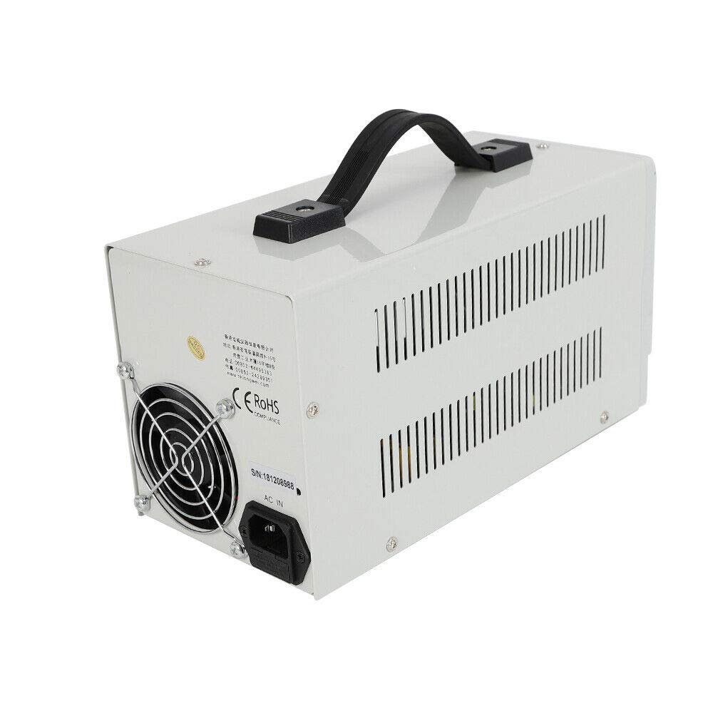Fuente de alimentación para laboratorio, 0-30 V, 0-10 A, transformador CC, regulable, 4 indicadores digitales LED, resistente a sobrecarga y cortocircuito