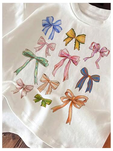 SOLY HUX Girl's Summer T Shirts Graphic Tees Short Sleeve Bows Printed Cute Tee Tops3