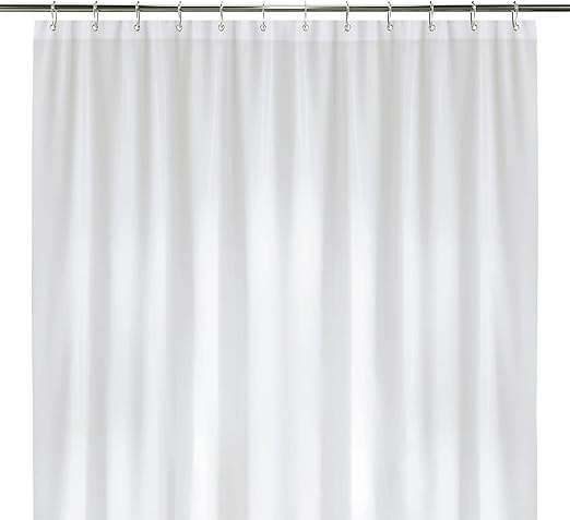 LiBa Bathroom Shower Curtain - Waterproof Plastic Shower Curtain Premium PEVA Non-Toxic with Rust Proof Grommets White 8G Heavy Duty Bathroom Accessories 72x78