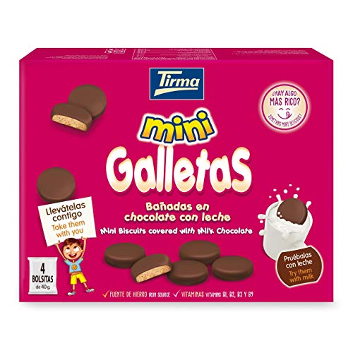 Tirma Mini Galletas Bañadas En Chocolate Con Leche (4 X 40g), 160 Gramos Cover