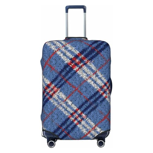 Imitation-Of-A-Texture-Of-Rough-Canvas-Painted-With-Plaid Luggage Cover, Protective Washable Suitcase Cover - Travel Fashion Elastic Suitcase Protector Large