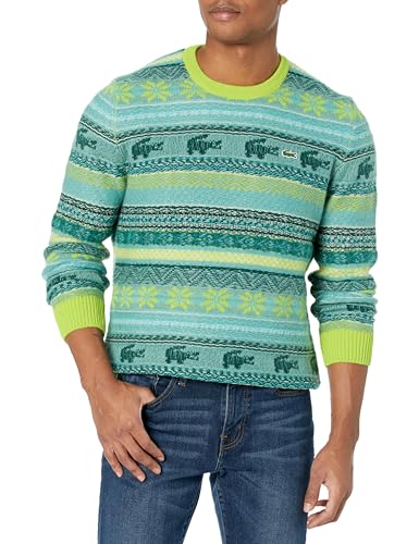 Lacoste Men's Crew Neck Jacquard Fair Isle Sweater