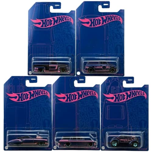 Hot Wheels 2022 Pearl And Chrome 54Th Anniversary Complete Set Of 5 Diecast Vehicles #TOP1
