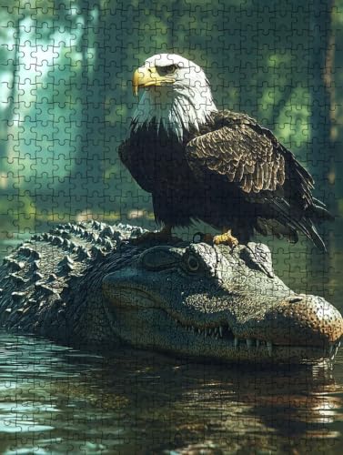 Puzzle 5000 piezas águila cocodrila el regalo ideal para los amantes del arte