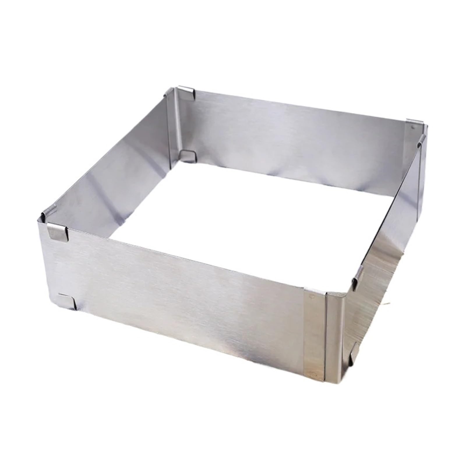 Cercle à Mousse INOX 1 Moule à gâteau carré en Acier Inoxydable, Grand, réglable, télescopique, Actif, Anneau Mousse