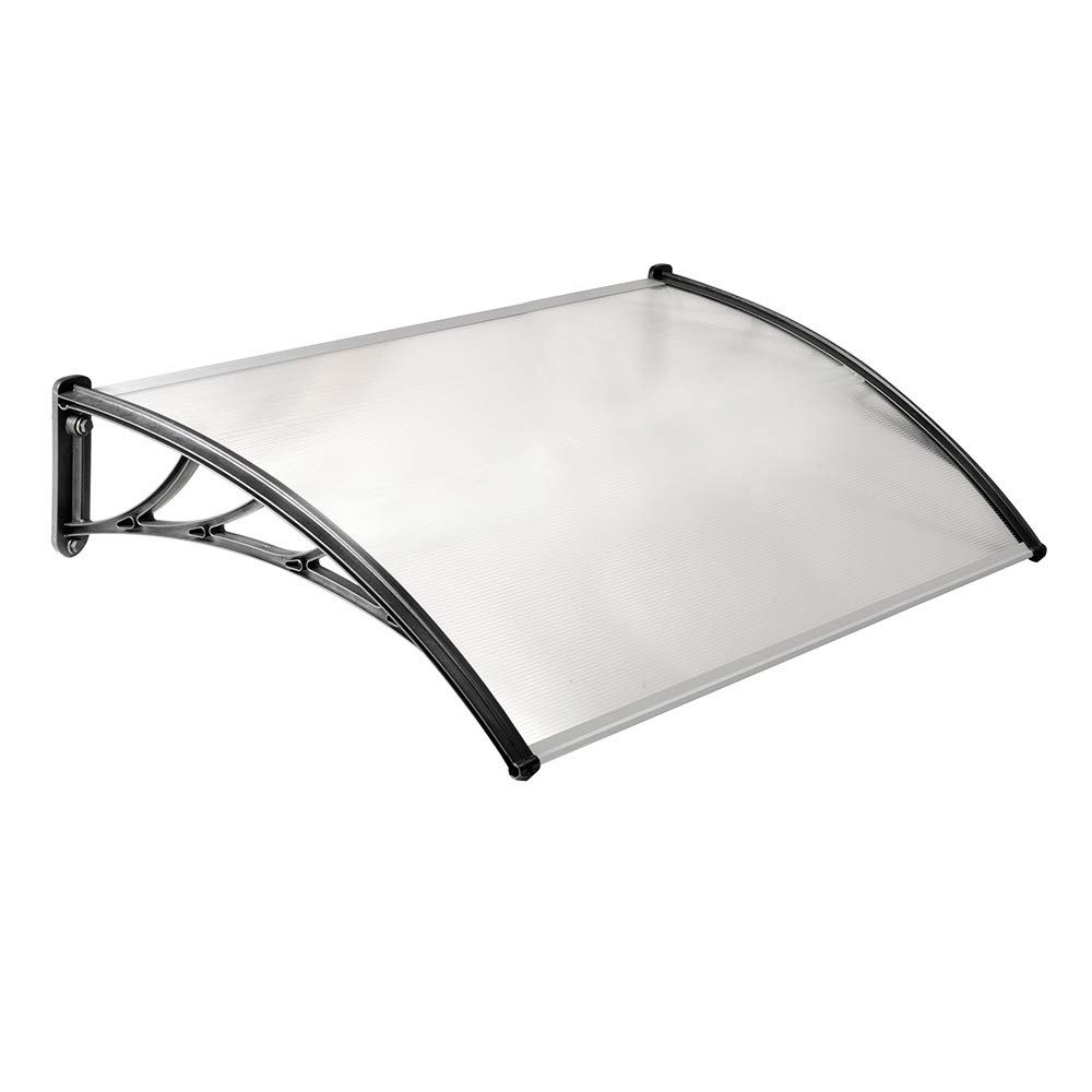 TERRE JARDIN Toldo para Puerta de Entrada Techo Ventana Marquesina 150 x 80 cm, Protección Lluvia Sol Nieve - Transparente