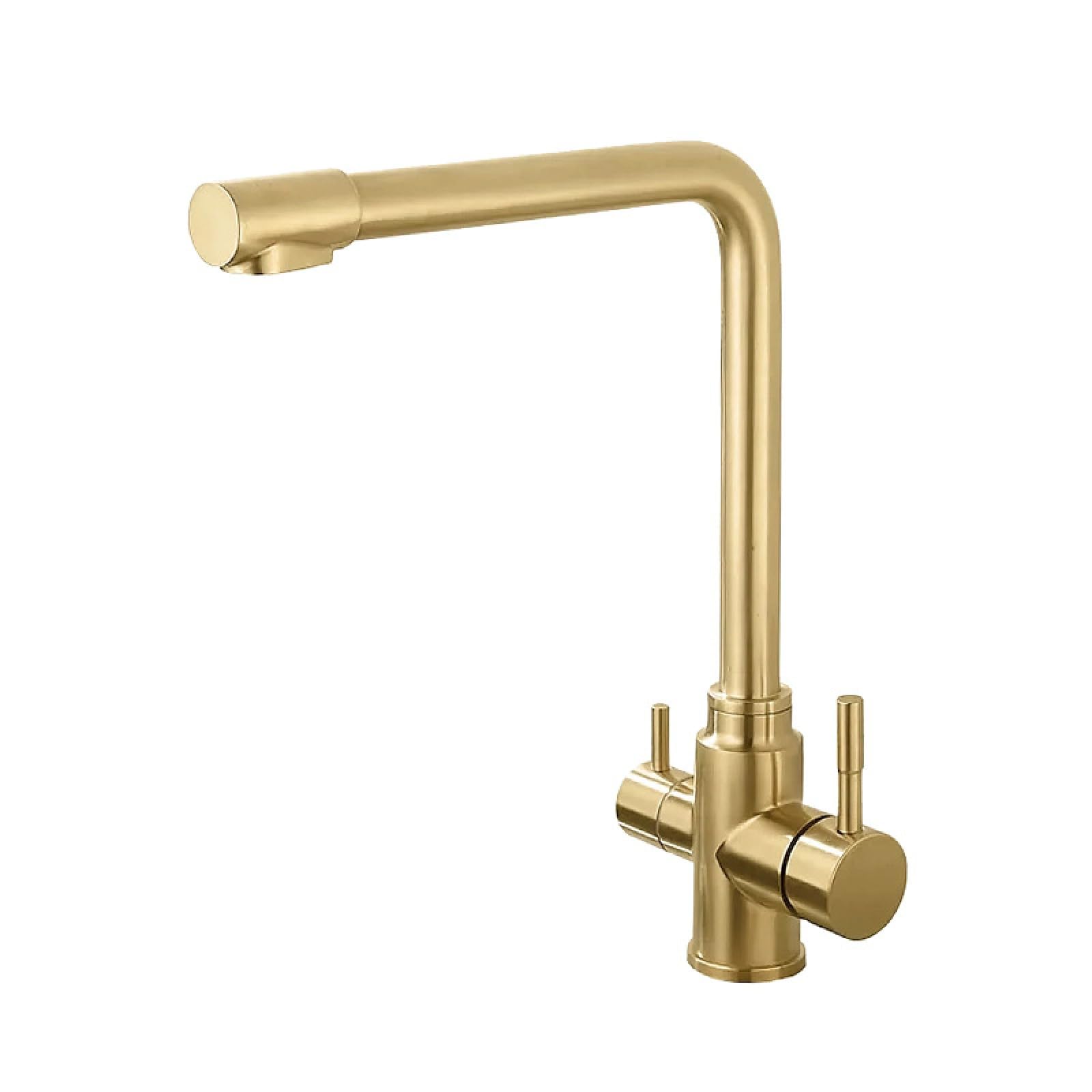 Fanjubei String Gold Kitchen 304 Stainless Steel Rotating Hot And Cold Water Faucet
