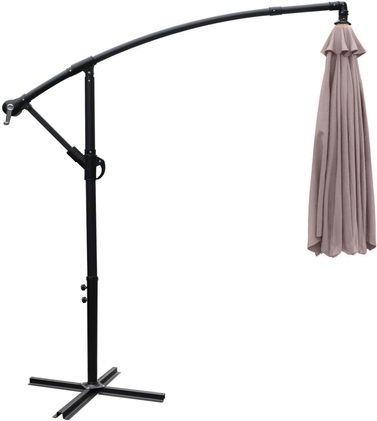 GARDENIA D300 Ombrellone da Giardino 3x3 Decentrato Acciaio Antracite Beige Scuro