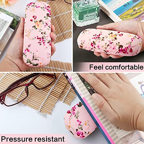 Image of Glasses Case Hard Shell Eyeglass Case for Women Fabrics Floral Retro Spectacle Case Box Portable