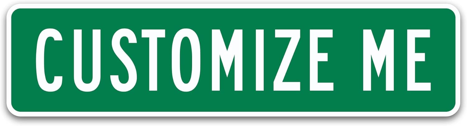 Brimar - 24 x 6" - Novelty Street Name Sign - .080″ White Rust-Free Aluminum- Fully Customizable - Long-Lasting Print