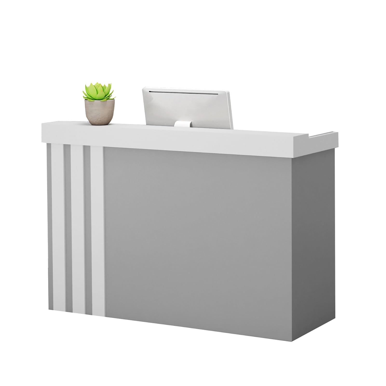 Mostrador de recepción pequeño con cajones. Mostrador de Caja Compacto para Espacios comerciales. Solución Ideal para áreas de recepción de Tiendas. Mobiliario Elegante para atención al clie