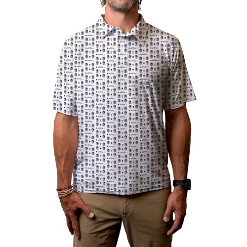 Golden State Warriors NBA Officially Licensed Short Sleeve Performance Polo All Over Print White, Medium