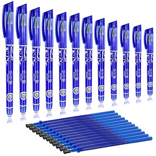 Penne Cancellabili (42 pezzi) - Olkoy 12 pcs 0.5mm Penne Cancellabili per Scuola e 30 pcs Ricariche Frixtion, per...