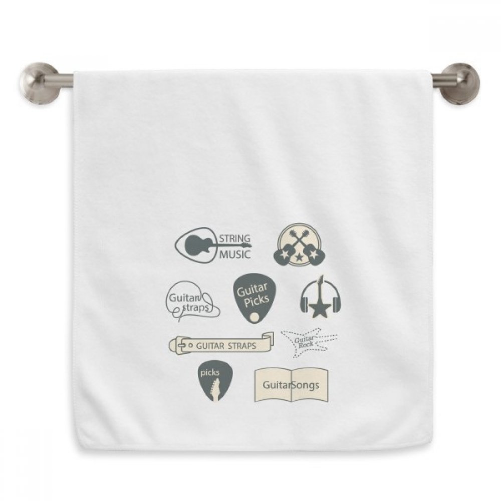 Serviette de toilette motif guitare blanche pour le sport et le studio