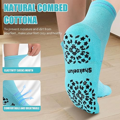 Image of Non Slip Pilates Socks with Grips for Yoga, Barre, Grippy, Hospital, Ballet for Women with Arch Support.
