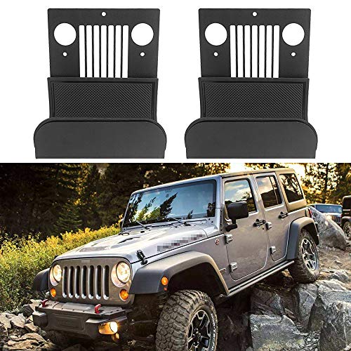 LITTOU Wrangler Colgador de Puerta con Almohadilla Negra para CJ, YJ, TJ, JK, JKU JL JT y todos los Nuevos Gladiadores (colgadores de 2 piezas)