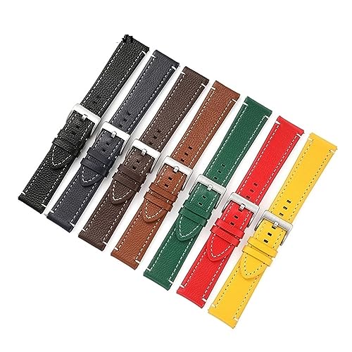 Bracelet de montre cuir double face noir 22 mm, style idéal pour le bureau