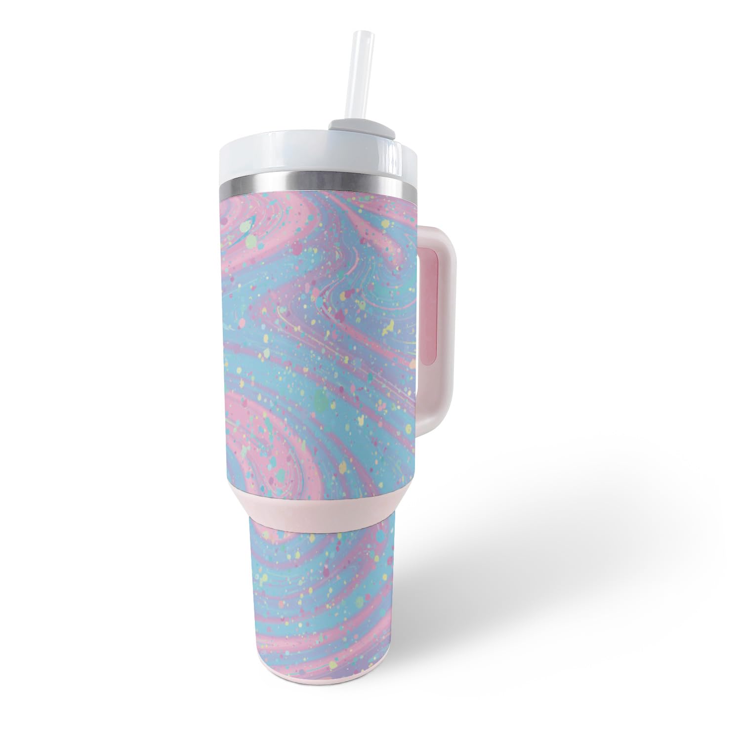 MightySkins Skin Compatible with Stanley The Quencher H2.0 FlowState 30 Oz Tumbler - Cotton Candy Swirl | Protective, Durable, and Unique Vinyl Decal wrap Cover | Easy to Apply