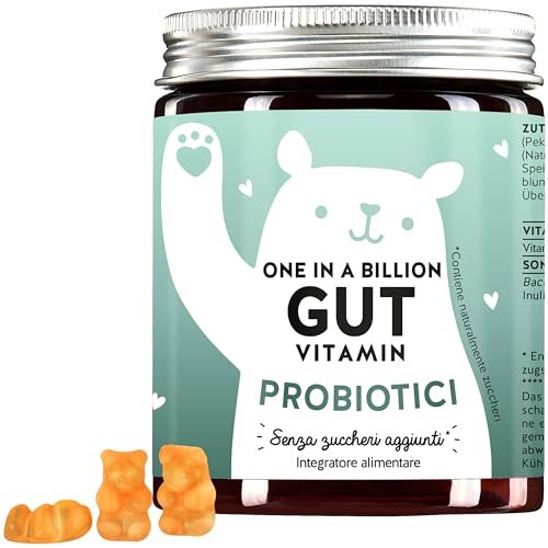 Bears with Benefits - GUT Vitamin Probiotici Integratore Alimentare a base di Vitamina B6 e Bacillus coagulans 45 Caramelle Gommose