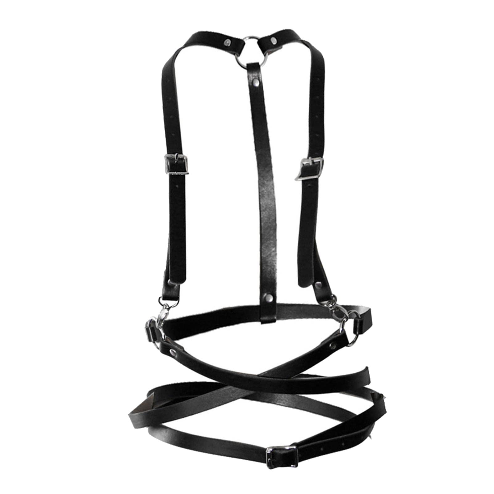 Women Gothic Leather Harness Bands Waist Straps Garter Belt Body Strappy-image-0