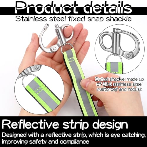 Image of Tellegloww 4 Pcs Scba Mask Quick Release Clip Shackle Marine Grade 316 Stainless Steel Snap Shackle Lanyard for Firefighter Accessories Rigging Boating Sailing